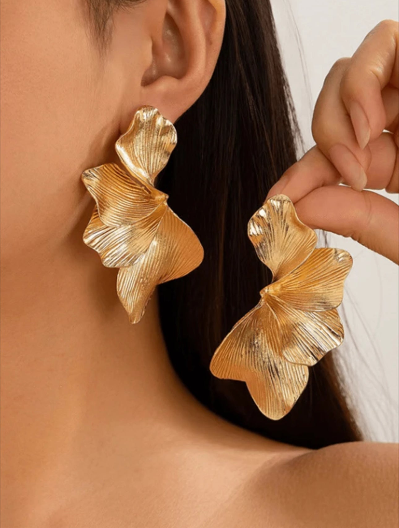 Half Flower Shape Earrings