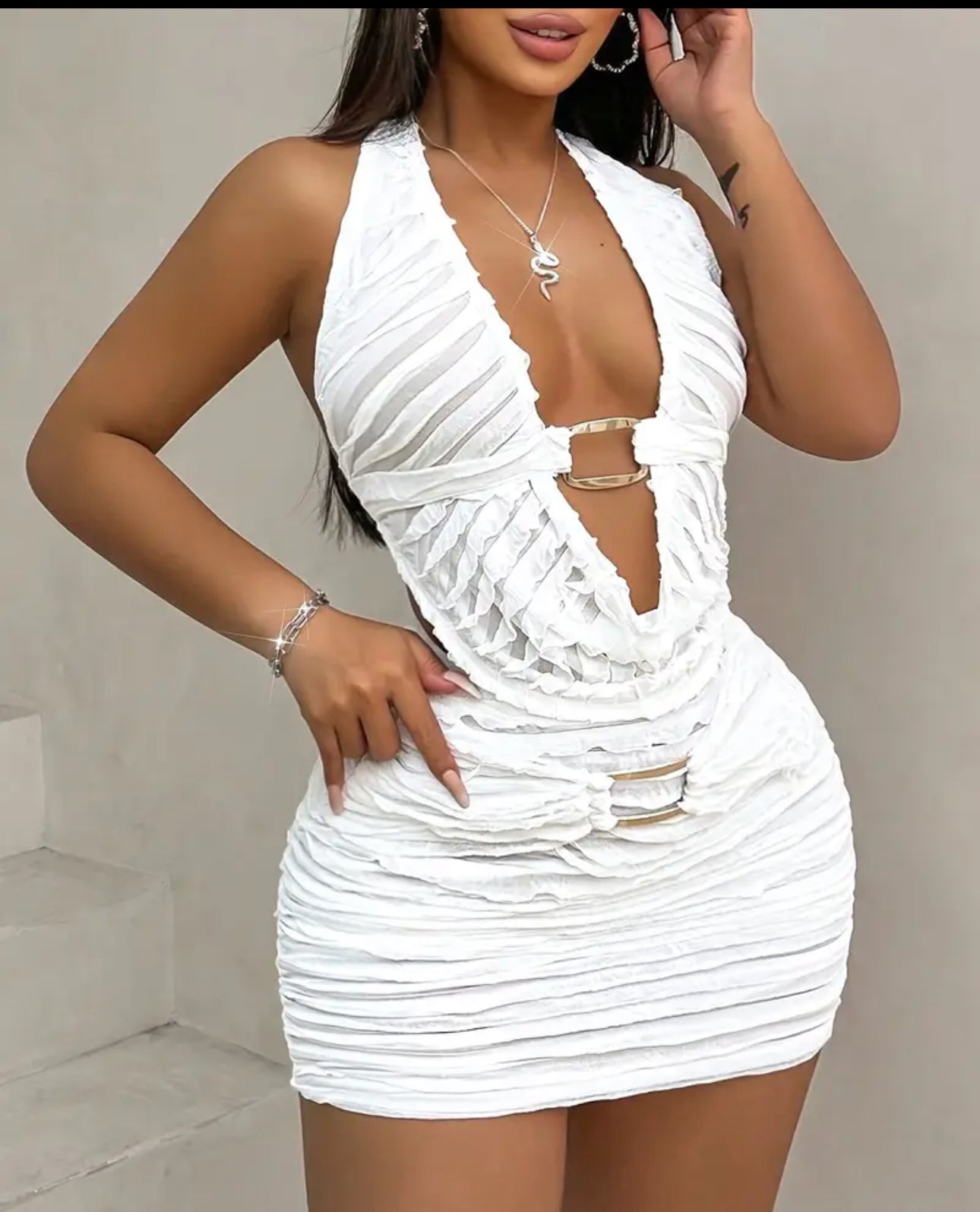 Ruched Top & Bodycon Skirt Set