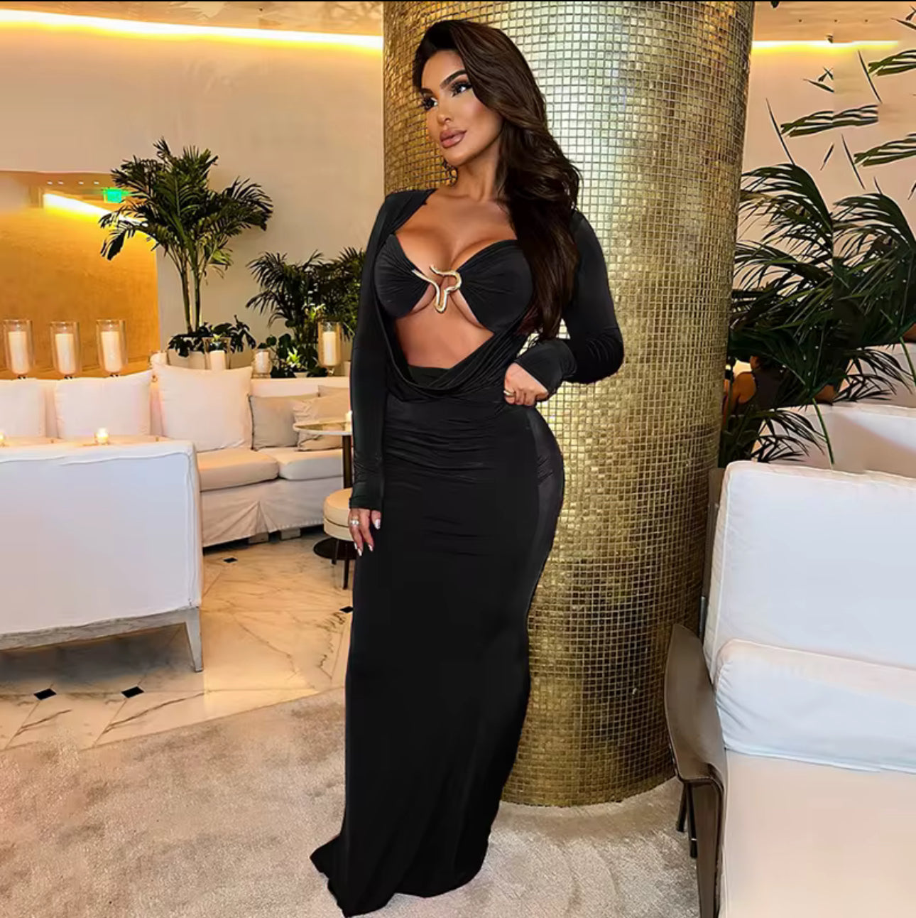 Vintage Low Collar Dress