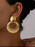 Overlapping Geometric Round Earrings