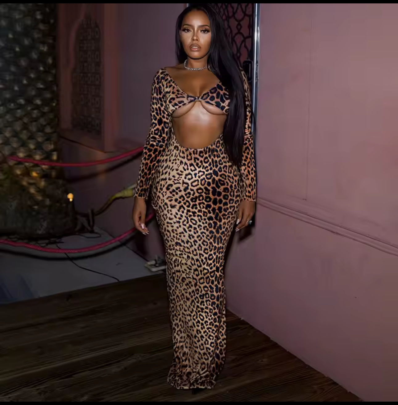 Leopard Luxe Cutout Dress